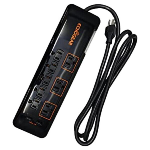 ECHOGEAR Protector de sobretensiones de perfil bajo con 8_1