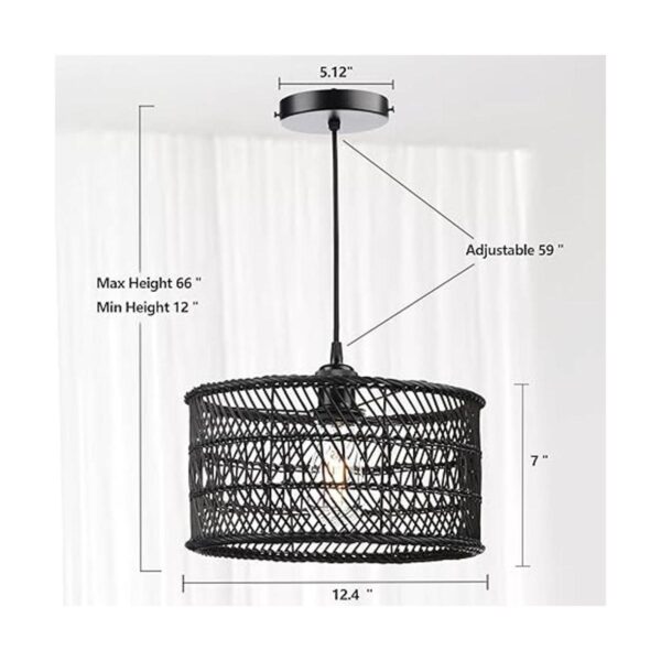 HOONEX Lámpara de araña de ratán lámpara colgante de_3