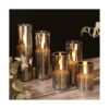 Eywamage Paquete de 5 velas de pilar sin llama delgadas en_3
