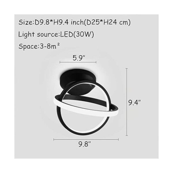 Lámpara de techo LED negra 6000 K moderna lámpara de_6