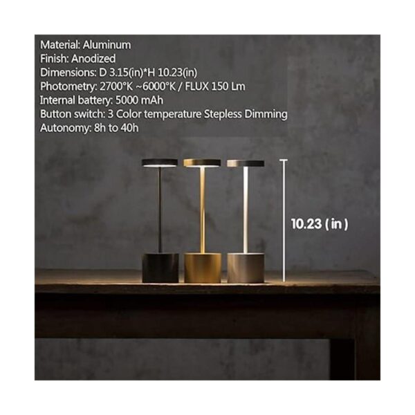 Lámpara de mesa inalámbrica lámpara de escritorio LED_2