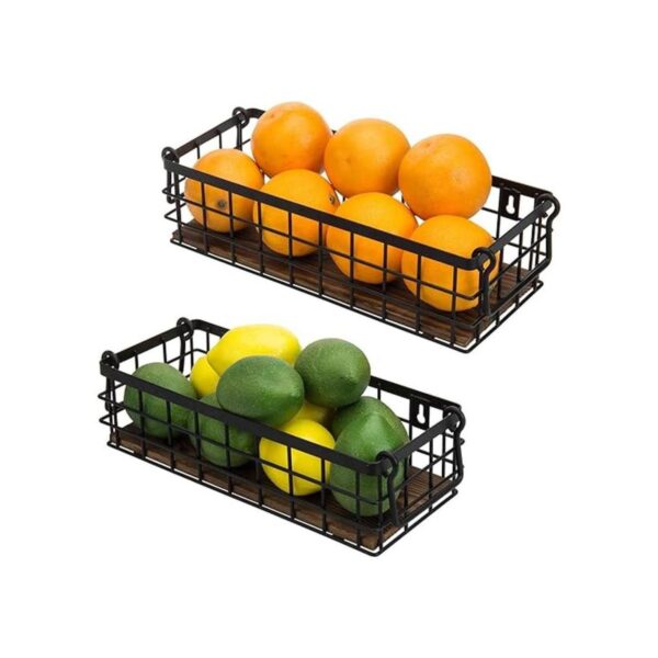 MyGift Juego de 2 cestas decorativas pequeñas de alambre