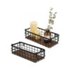 MyGift Juego de 2 cestas decorativas pequeñas de alambre