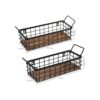 MyGift Juego de 2 cestas decorativas pequeñas de alambre