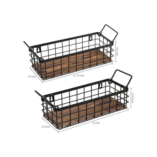 MyGift Juego de 2 cestas decorativas pequeñas de alambre