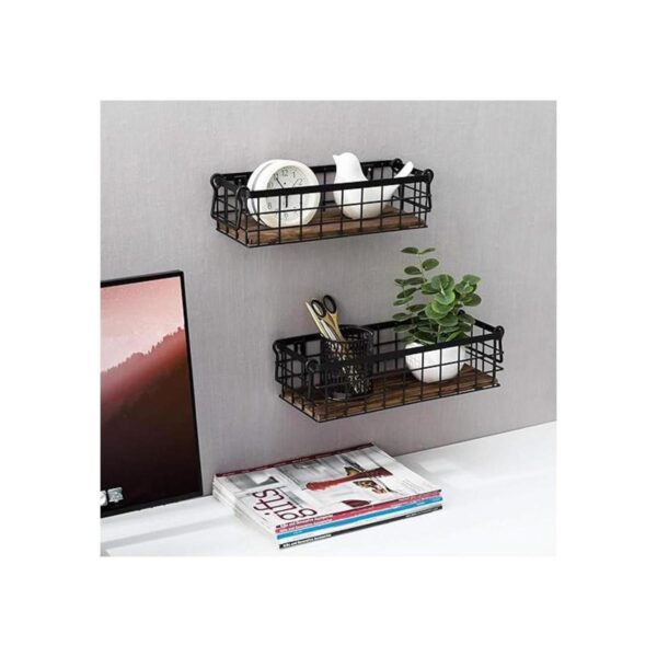 MyGift Juego de 2 cestas decorativas pequeñas de alambre