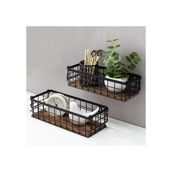 MyGift Juego de 2 cestas decorativas pequeñas de alambre