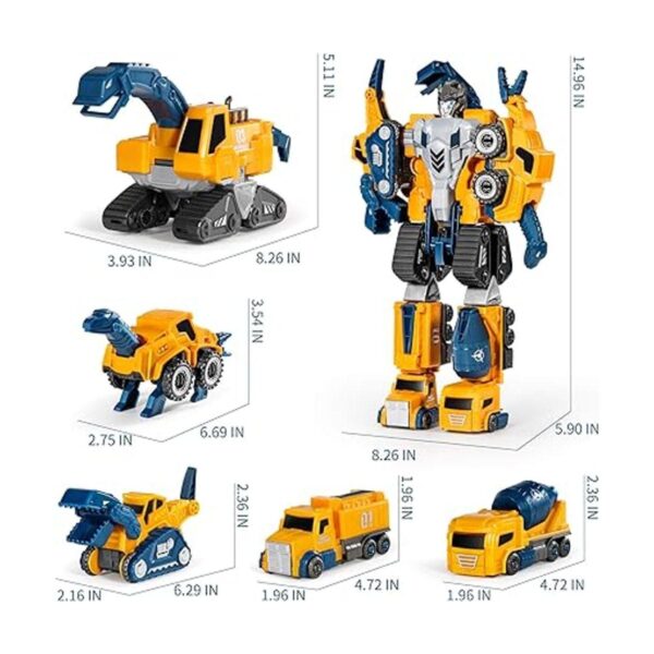 MIEBELY Juego de vehículos de construcción de robot para_6