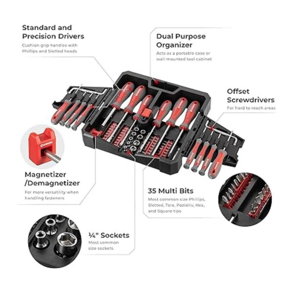 INTERTOOL Juego de destornilladores magnéticos de 63