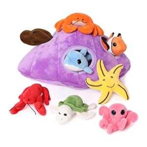Muiteiur Juego de animales oceánicos suaves de felpa con_1