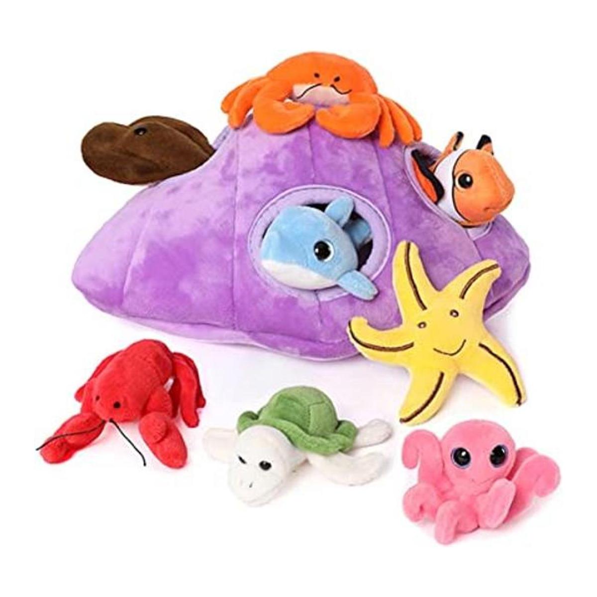 Muiteiur Juego de animales oceánicos suaves de felpa con