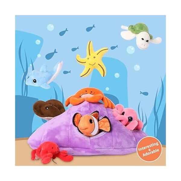 Muiteiur Juego de animales oceánicos suaves de felpa con_4