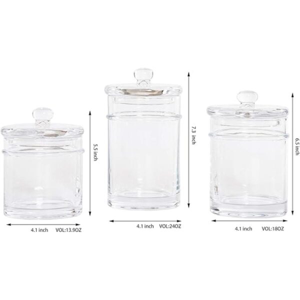 KMwares Juego de 3 botes de cristal de calidad premium