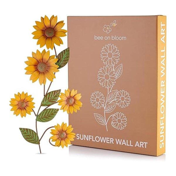 Decoración de pared de girasol de metal de 25 pulgadas_2