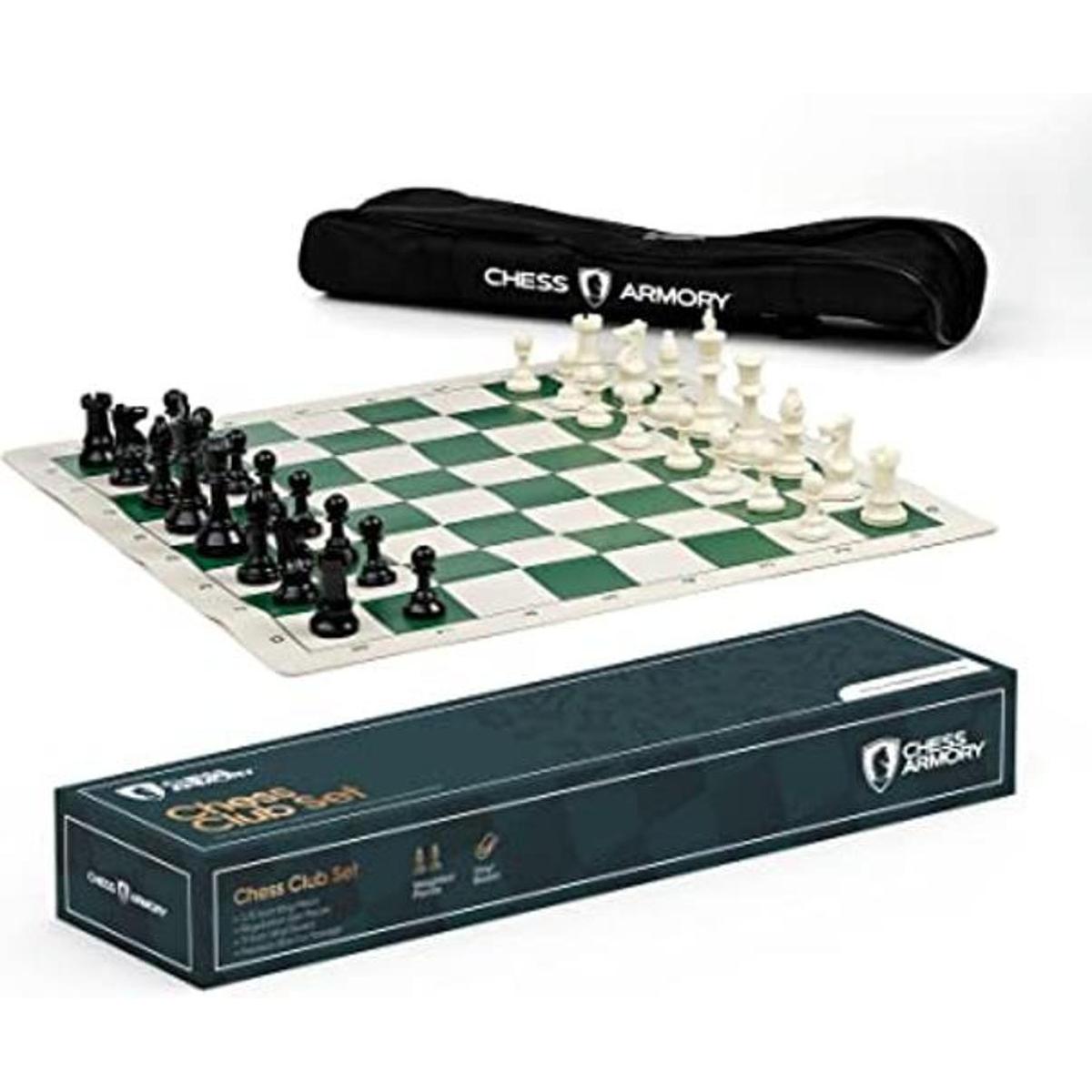 Chess Armory Juego de ajedrez para torneos con bolsa de