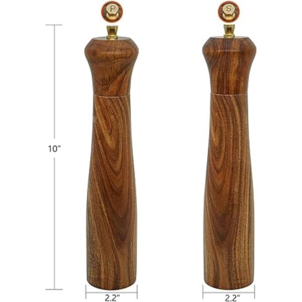 Juego de molinillo de madera de sal y pimienta molinillos