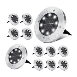 ODEETRONIC Luces solares de tierra paquete de 12 8 luces_1