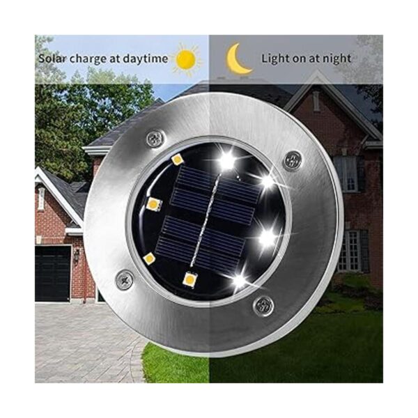 INCX Luces solares para el suelo 12 paquetes de 8 LED_4