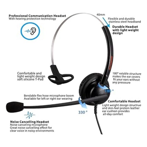 Emaiker Auriculares de teléfono de escritorio de oficina_2