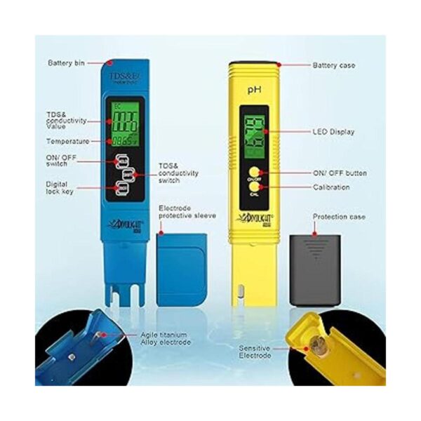 Divolight Kit de probador de pH y TDS y EC Medidor de pH_4