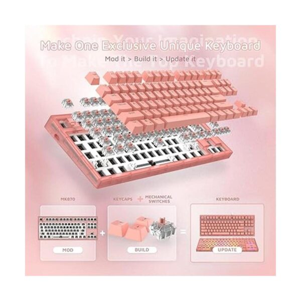 FL ESPORTS MK870 CMMK Teclado mecánico modular RGB de 87