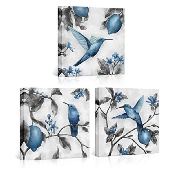 Kalormore 3 piezas de tela de colibrí azul y gris para_1