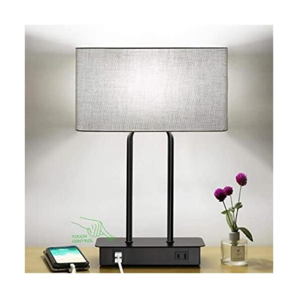 Lámpara de mesa con control táctil y puertos de carga USB_1