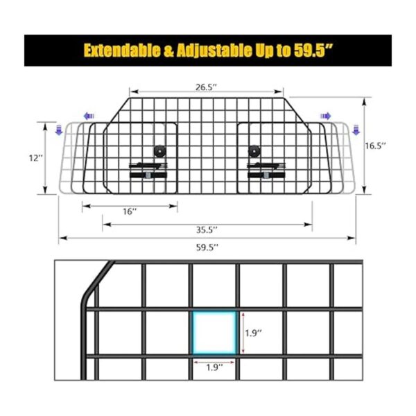 Gtongoko Barreras ajustables del coche del perro para_4