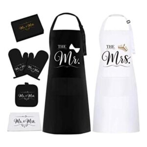 Mr Mrs Juego de regalo de delantales para parejas_1
