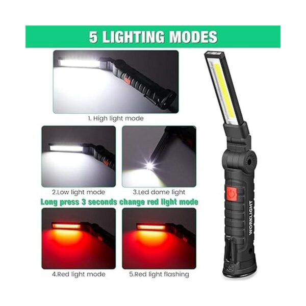 4 luces LED de trabajo COB recargables con base magnética
