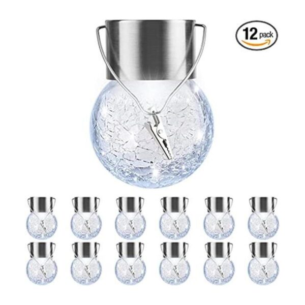 PARTPHONER Paquete de 12 luces solares colgantes para_1