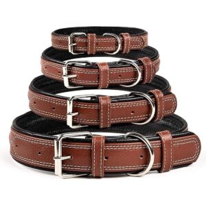 Collar de cuero genuino Orsus para perros grandes cuello