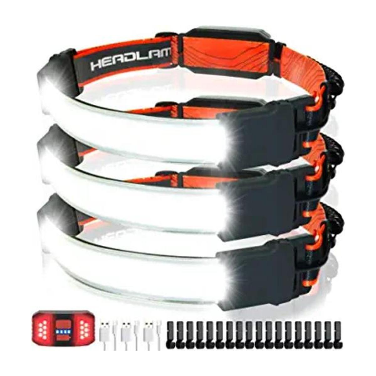 PSDRIQQ Linterna frontal recargable paquete de 3 faros