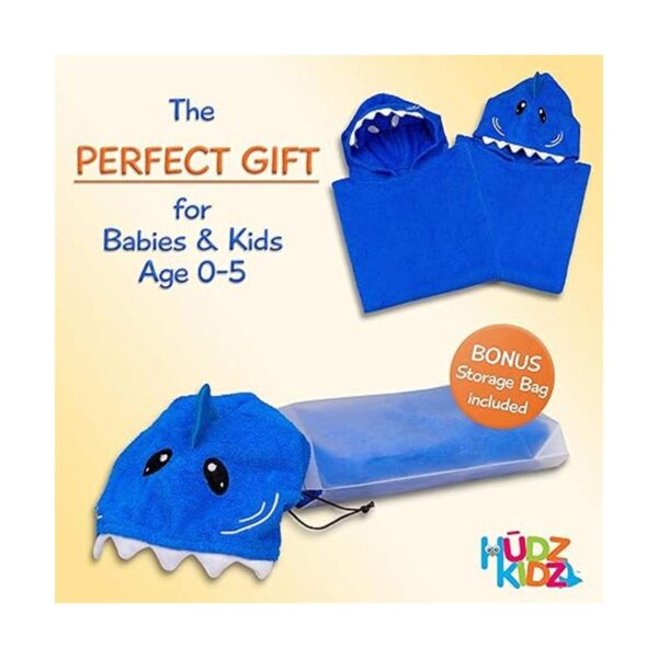 Hudz Kidz Poncho de toalla con capucha prémium para niños