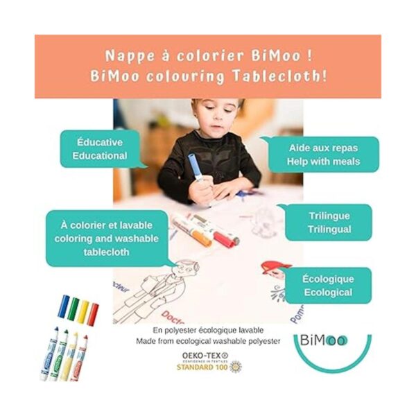 Mantel para colorear para niños lavable diseño de_5