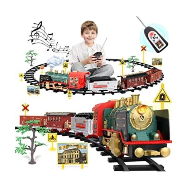 Juego de tren eléctrico de Navidad con vapor sonido y_1