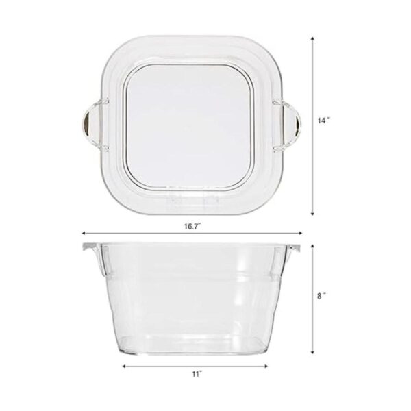 Oggi Bañera cuadrada acrílica para fiestas 16.75 x 14_6