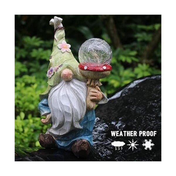 Garden Gnomes Statues Outdoor Decor with Solar Lights