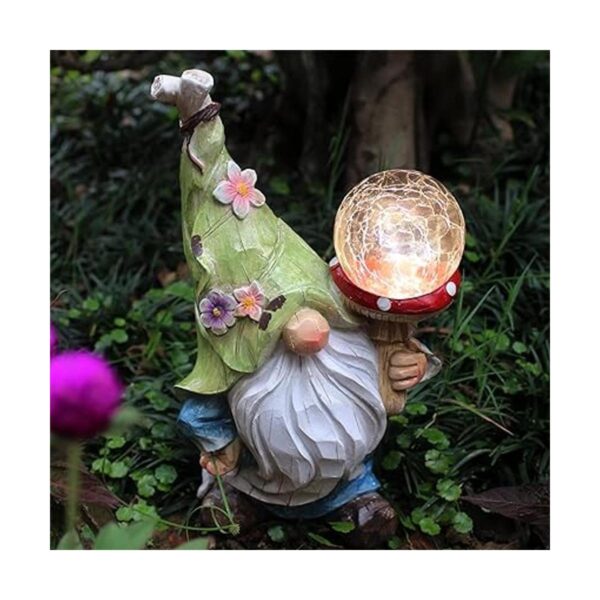 Garden Gnomes Statues Outdoor Decor with Solar Lights
