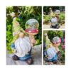 Garden Gnomes Statues Outdoor Decor with Solar Lights