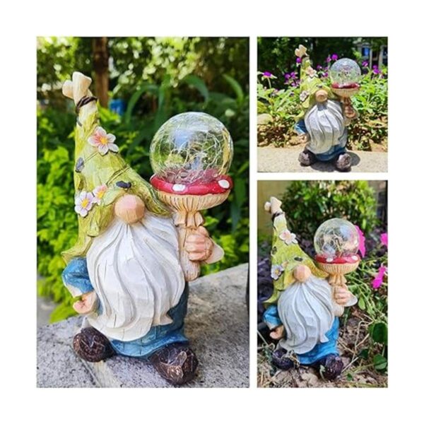 Garden Gnomes Statues Outdoor Decor with Solar Lights