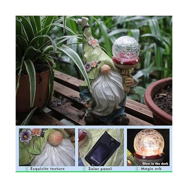 Garden Gnomes Statues Outdoor Decor with Solar Lights