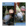 Garden Gnomes Statues Outdoor Decor with Solar Lights
