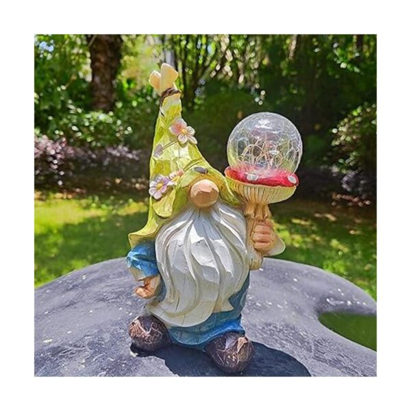 Garden Gnomes Statues Outdoor Decor with Solar Lights