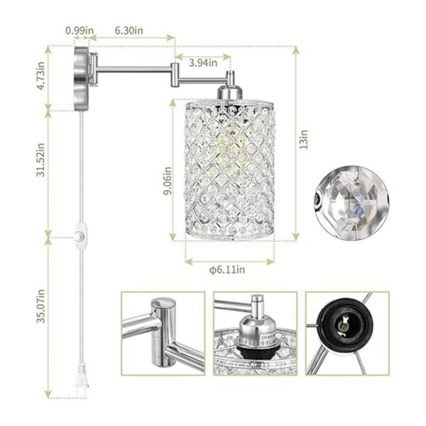 Lámpara de pared de 1 luz estilo moderno pantalla_2