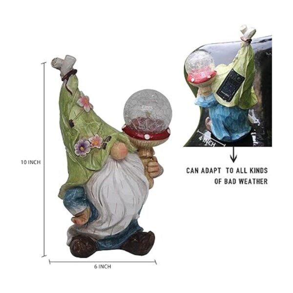 Garden Gnomes Statues Outdoor Decor with Solar Lights