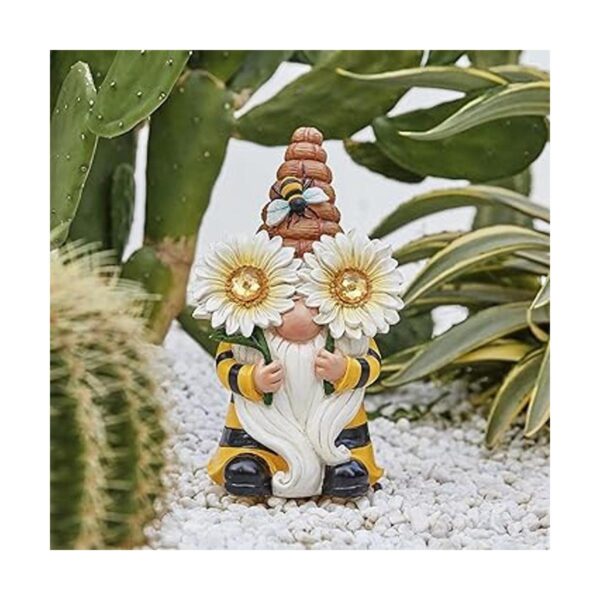 Estatua de gnomo de jardín figura de gnomo de abeja de