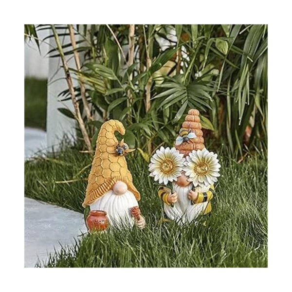Estatua de gnomo de jardín figura de gnomo de abeja de
