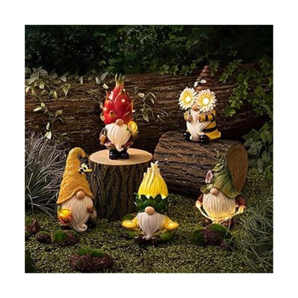 Estatua de gnomo de jardín figura de gnomo de abeja de