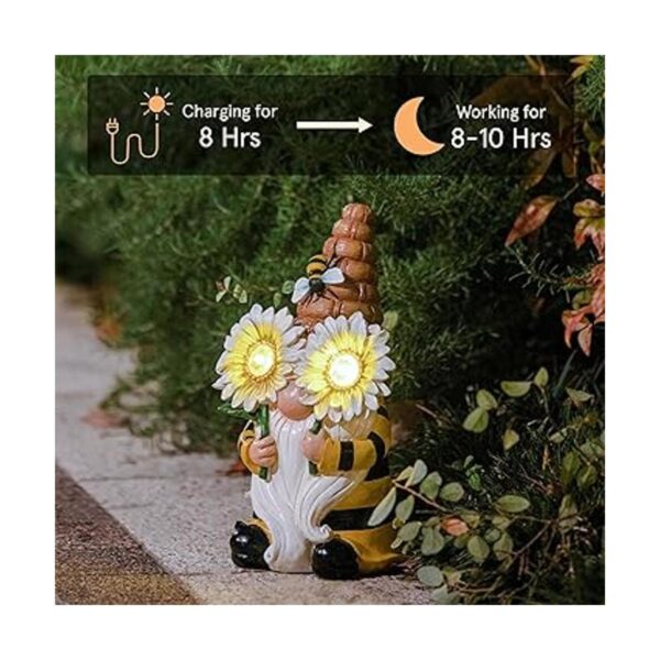 Estatua de gnomo de jardín figura de gnomo de abeja de